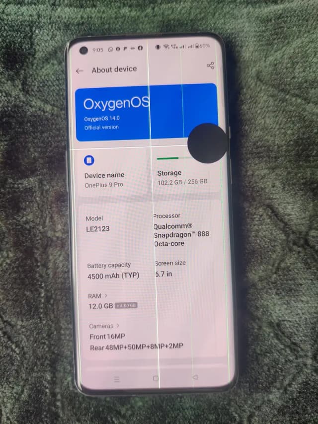 One Plus 9 pro 12/256 dual sim approved