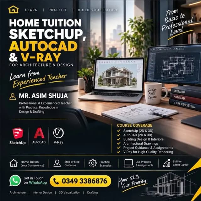 Home Tutor for AutoCAD, SketchUp & 3D V-Ray