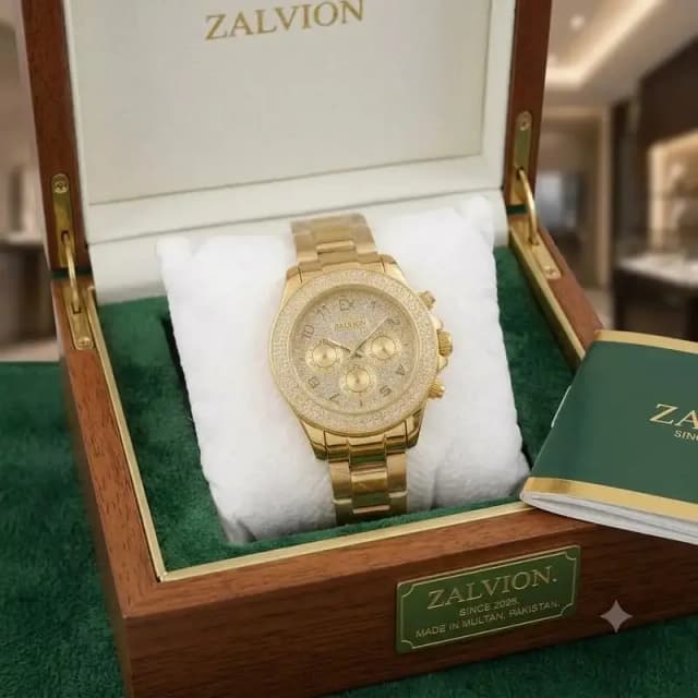 Golden Crystal Dial Watch
