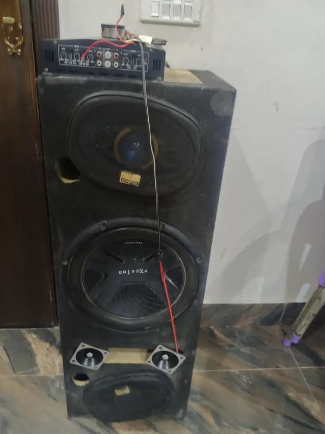 kenwood car baser ha speeker with amplifier full setup
