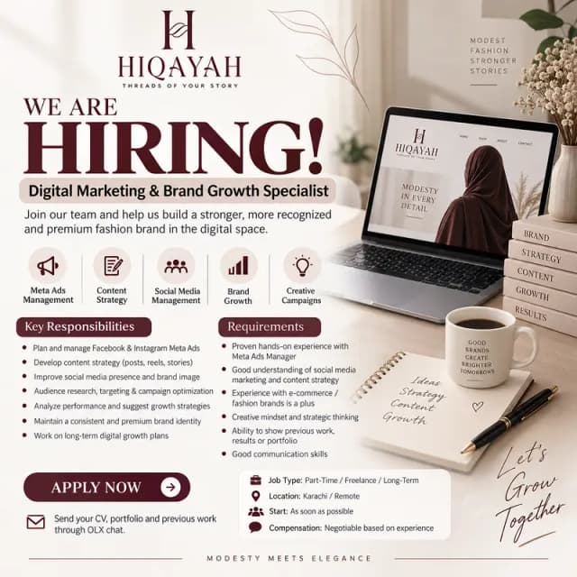 Digital Marketing & Meta Ads Specialist Required – Brand Growth