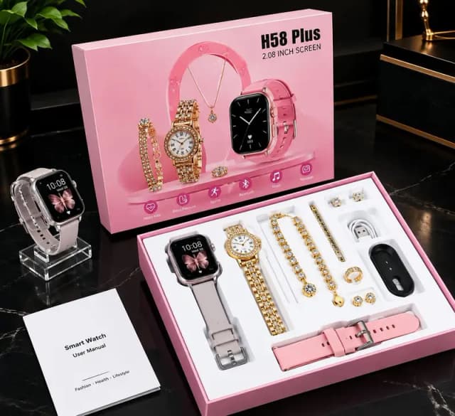 A58 Smart Watch+ Luxury Jewellery Set | Special Gift For Girls