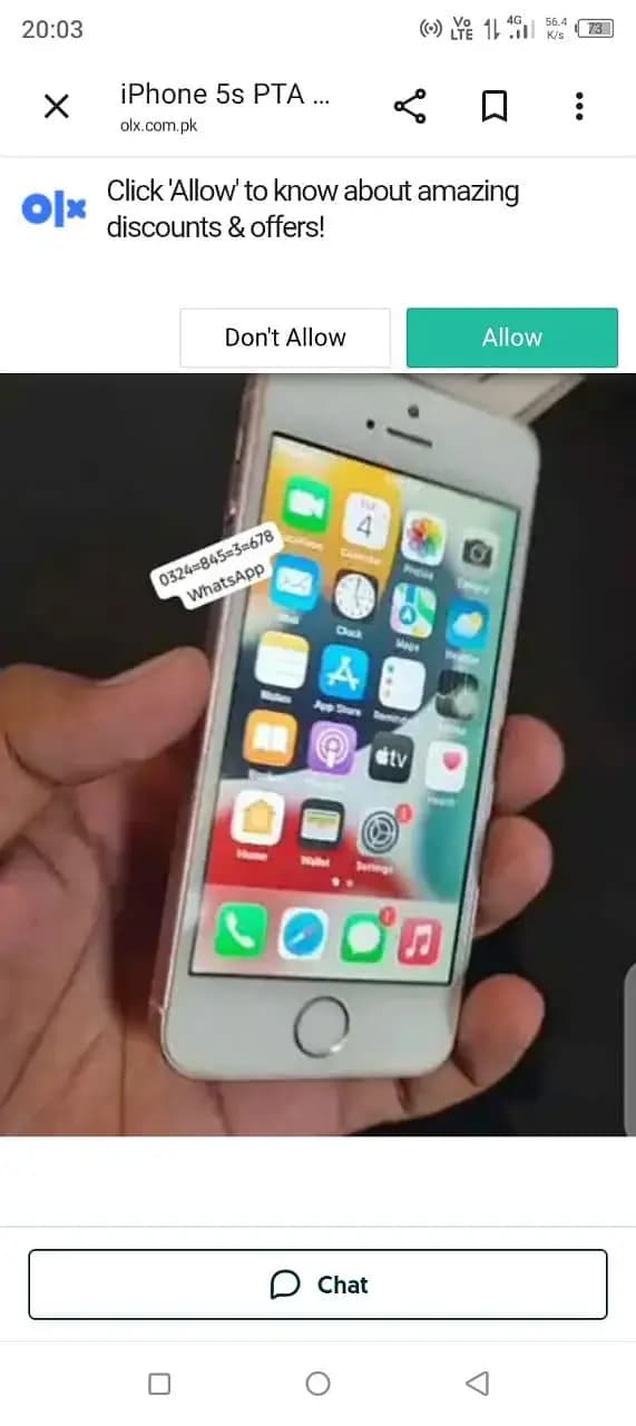 I phone 5s pta Approvd 64gb WhatsApp number pick me. Hai