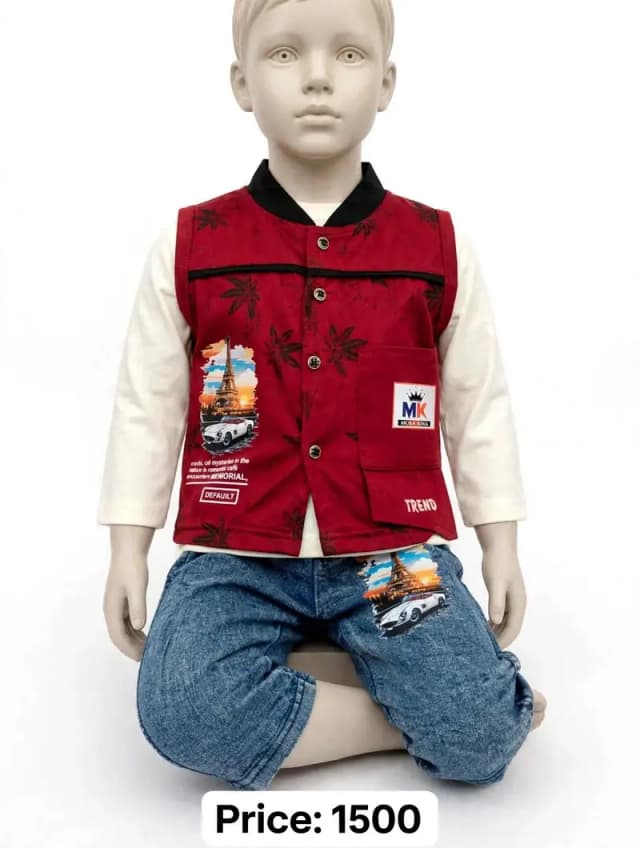 : Baby Baba Mickey Mouse 3 Piece Warm Suit - Red