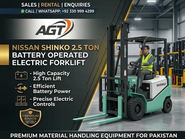 Forklift Nissan Shinko 2.5 Ton Battery Operated, Electric Forklift