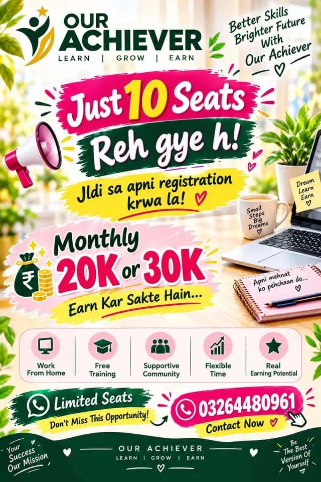 Work From Home Opportunity - Learn,Grow & Earn - Limited Seats