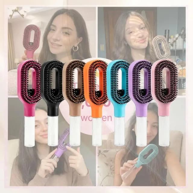 RNX 2 in 1 Water Spray Hair Brush – Refillable Mist Detangling Comb for Women and Kids