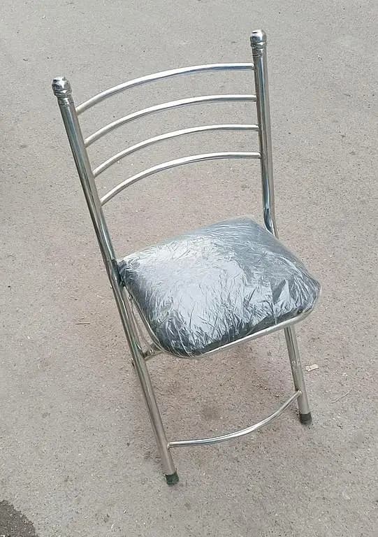 RN Silver Chrome Commando Folding Chair with Namaz Cushion