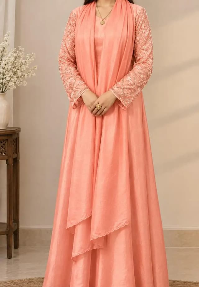 Ready To Wear Silk Maxi frock