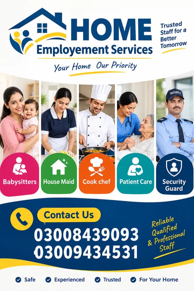 Professional Domestic Staff | House Maid Babysitter Cook & Security G
