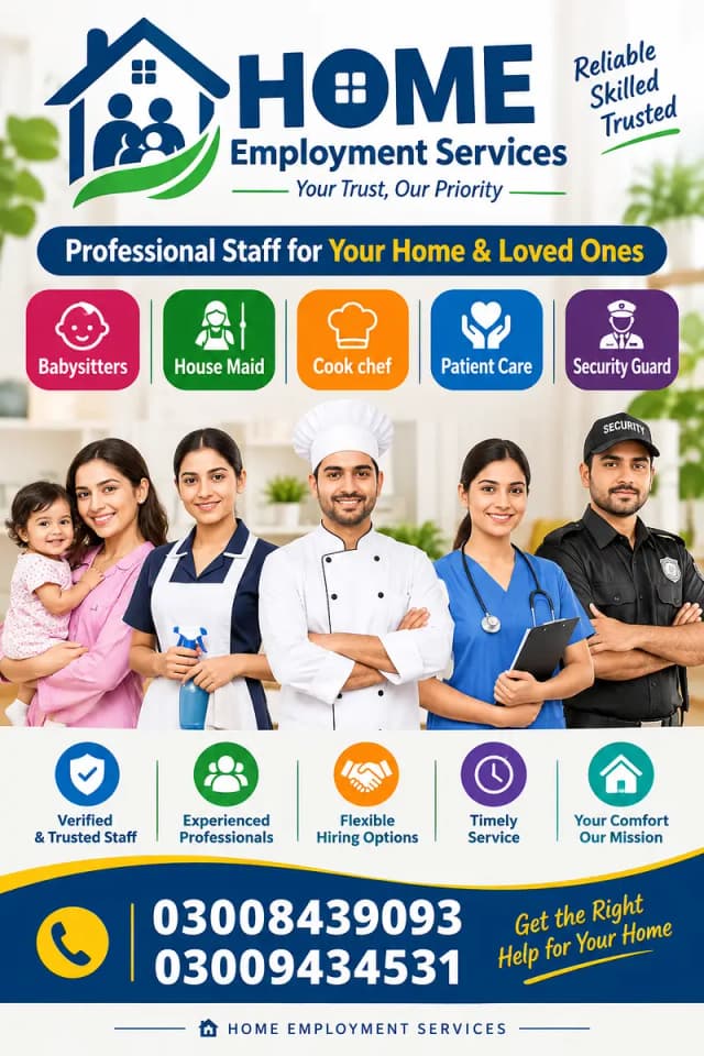 HOME Employment Services | Verified House Staff Maid Babysitter & Care