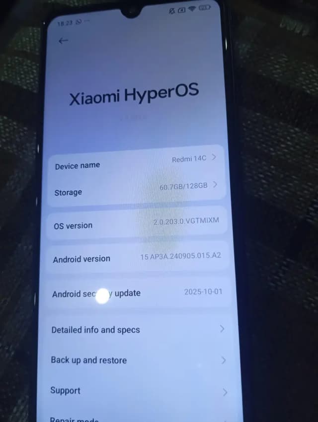 Redmi 14C 6gb 128gb memory