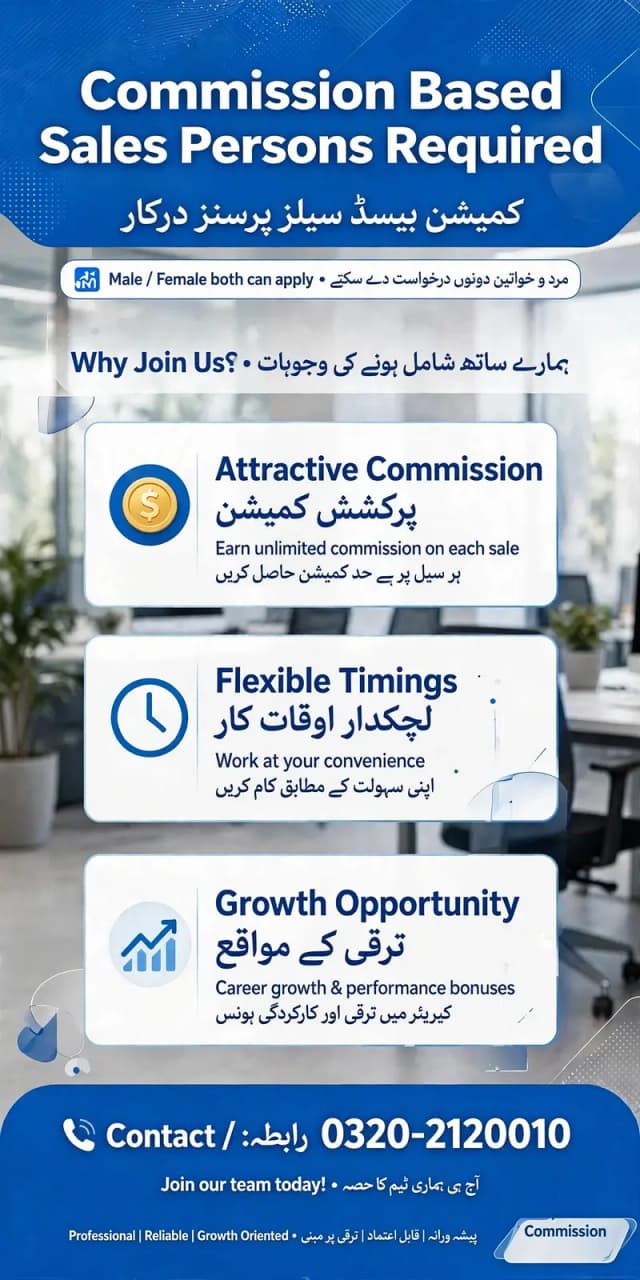 Male/Female Comission Sales Executive
