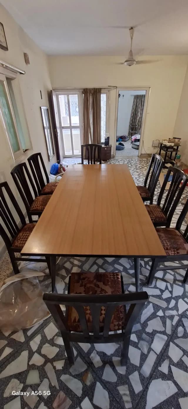 Urgent Sale – Complete 8 Seater Dining Table & Chairs | Solid Wood