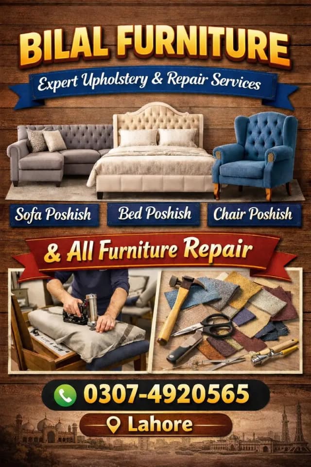 safa poshish ! bad poshish . chair poshish. service in Lahore