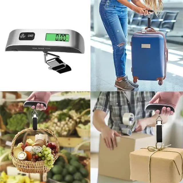 T   Digital Luggage Scale,3 Pack Luggage Weight Scale,110LB Handheld Digital Hanging Scales,Baggage Scale with Backlit LCD Display,Portable Suitcase Weight Scale with Hook for Travelers,Batte