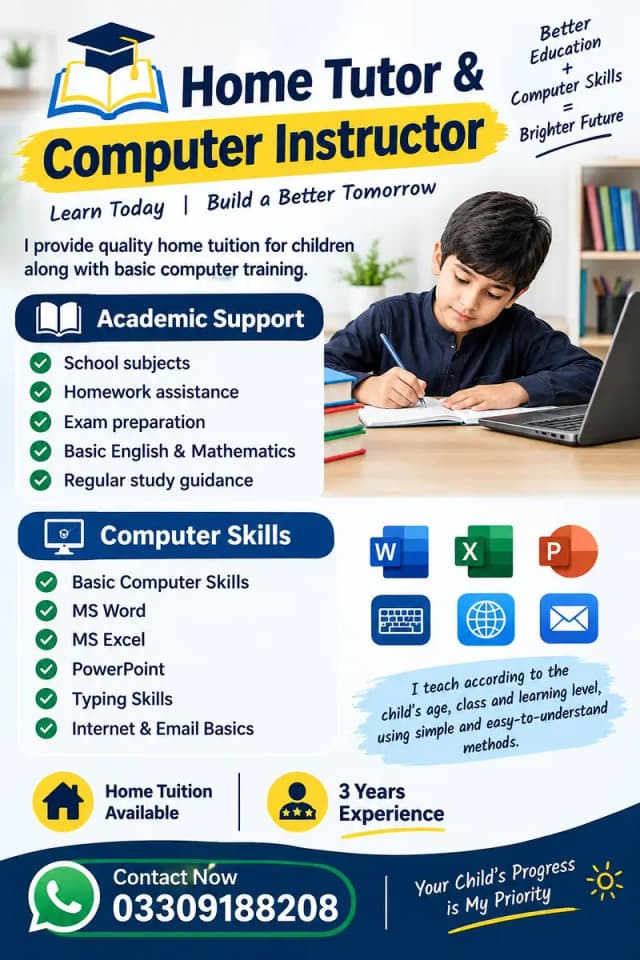 Academic & Computer Skills Tutor