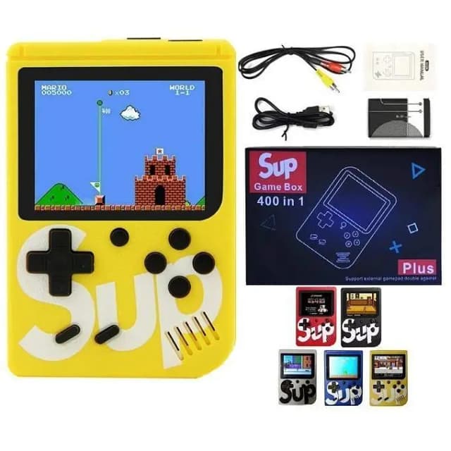 T  UP 400 in 1 Games Retro Game Box Console Handheld Game PAD Gamebox - Yellow