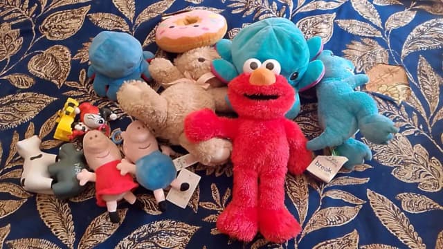 Kids Soft Toys Bundle - Elmo, Teddy Bear, Peppa Pig & More