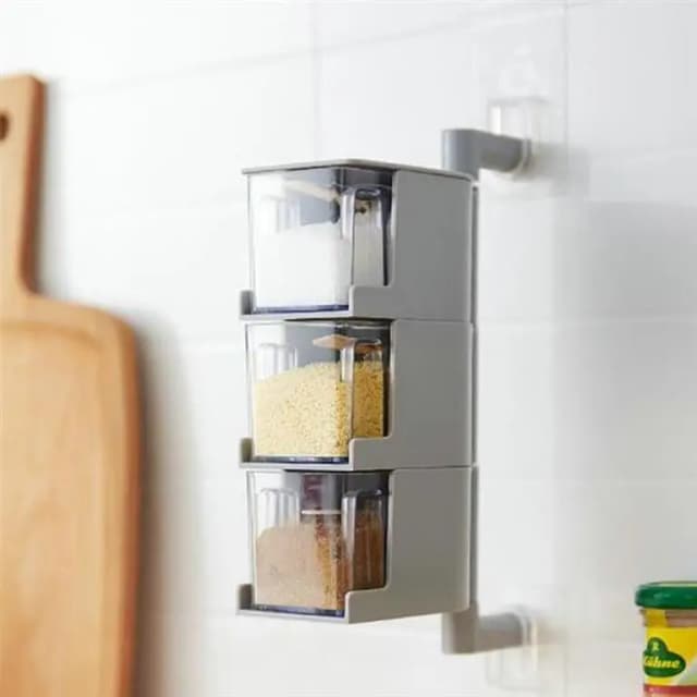 T  3-Layer 360 Degree Rotating Creative Blends Flavors the Box Seasoning Rack