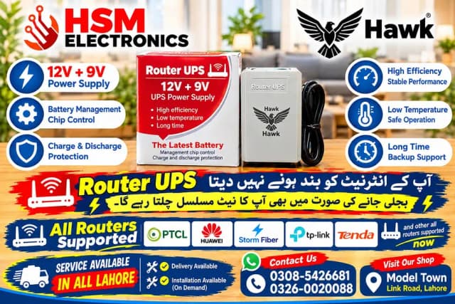 Hawk Mini Router UPS 12V+9V WiFi Backup Supply All Routers Supported