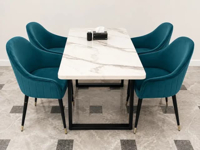 six seater dining table set/restaurant dining set/luxury cafe furnitur