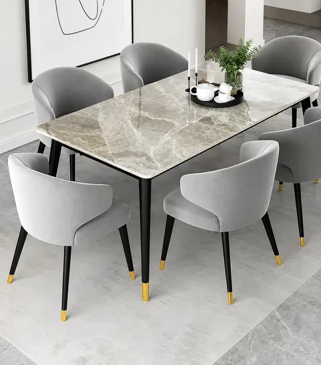 luxury dining set/6 seater dining table/UV top table/restaurant dining