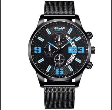 1 pcs Luxury Stainless Steel Mesh Strap Watch for Men - Business & Casual Quartz Wristwatch with Working Date Calendar Display  R5882