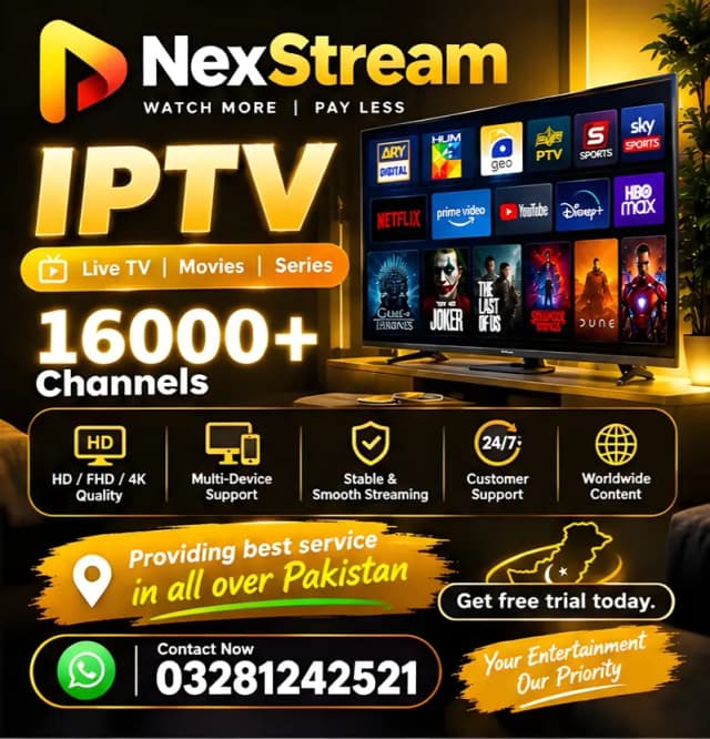 IPTV Subscription Pakistan | Live TV, Movies & Sports| NextStream IPTV