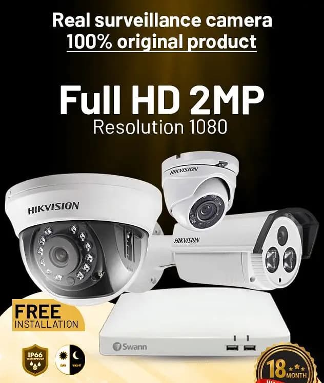 CCTV HIKVISION DAHUA 2 Camera 1080p 2 mp 4 channel dvr online security