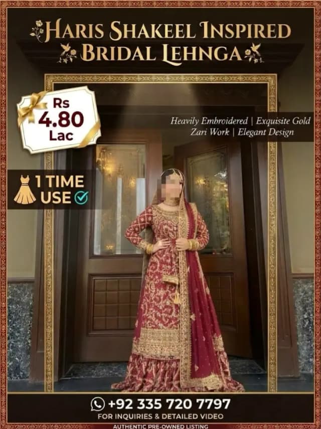 Haris ShakeeI Inspired Bridal Lehnga | Wedding Dress | Bridal Dress