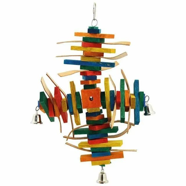 UK bird toys Big Toy Pure Natural Colorful Wood Parrot Toys, parrot Soft hanging Toy & Rainbow Bridge for macao grey raw budgie cocktail love birds fishers Parrot Toys Chew Hanging Rope Small