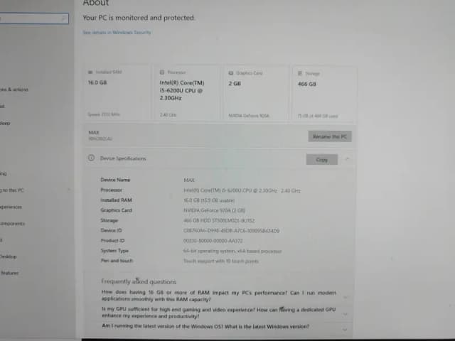 LENOVO PC WITH TOUCH SCREEN ALL IN ONE