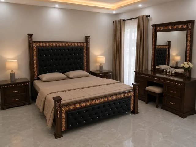 wooden bed set