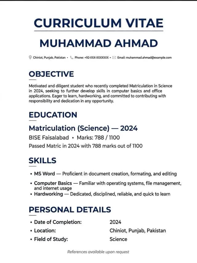 Professional CV / Resume Banwayen - 1 Ghante Me Delivery