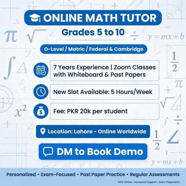 Qualified and Experienced Mathematics Teacher