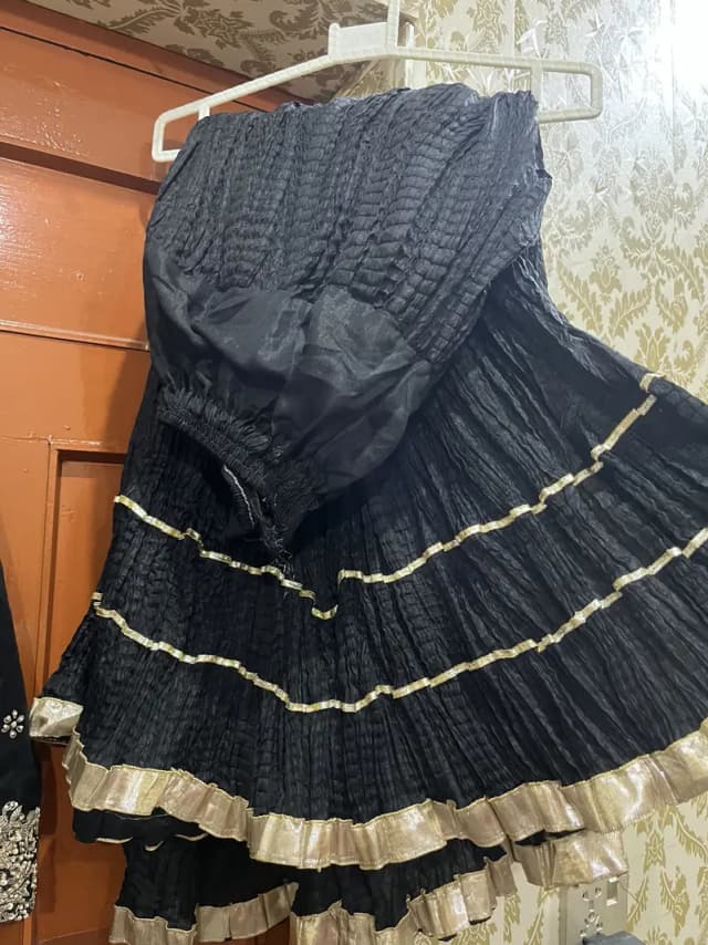 Heavy fancy wear 10/10 condition black organza zari work