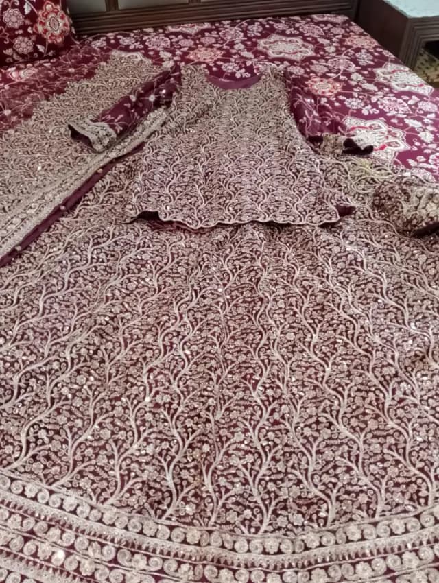 Bridal Lehnga with jewellery