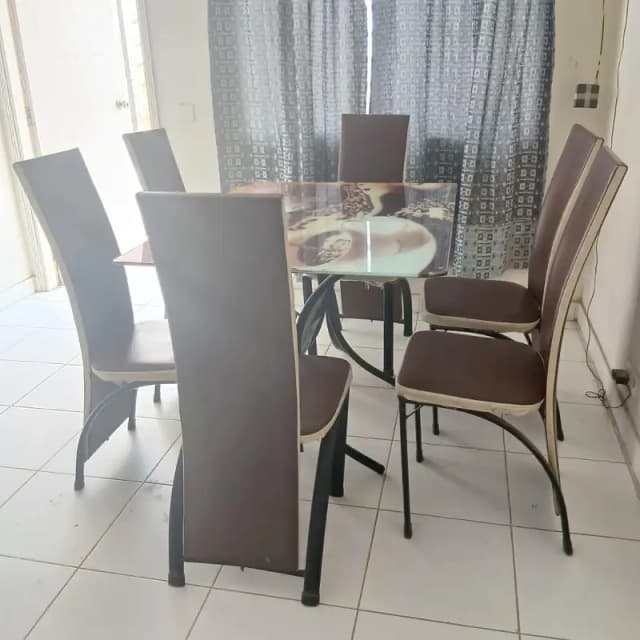 six chair draining table