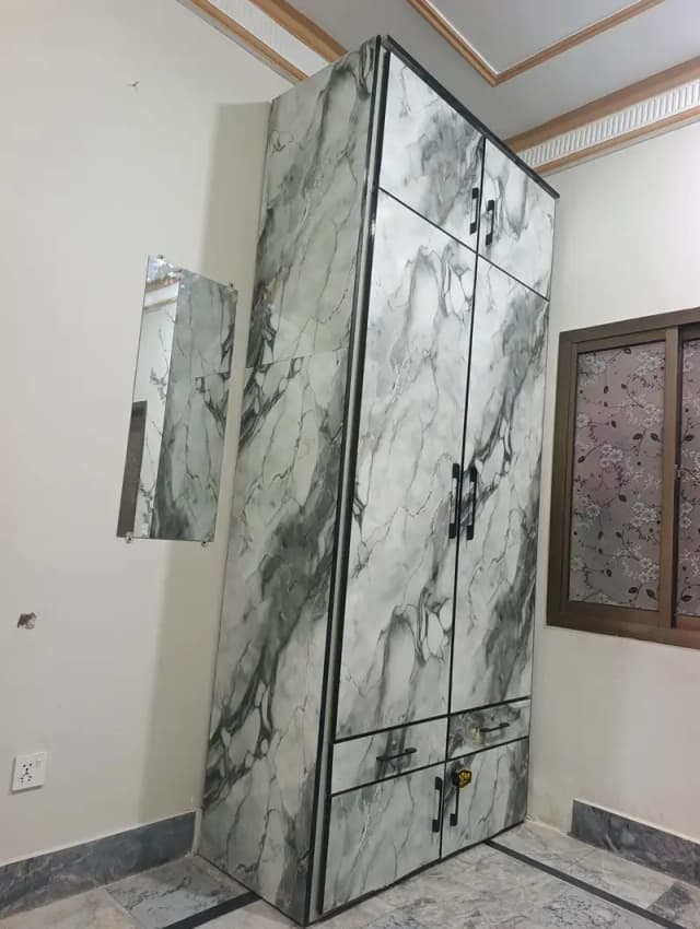 2 Door Wardrobe with Heavy Metal Frame