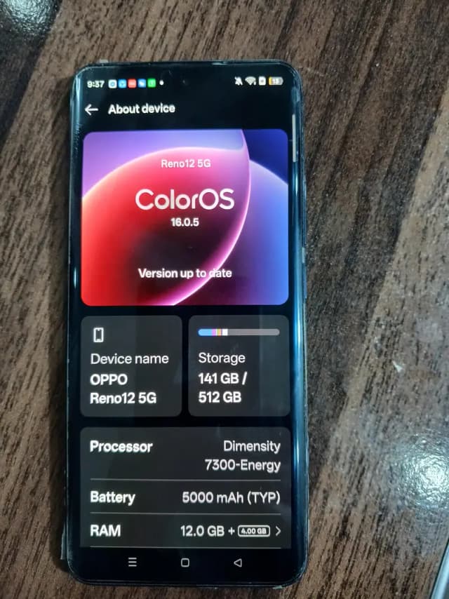 OPPO Reno 12 5 G Ram 12/500 memory