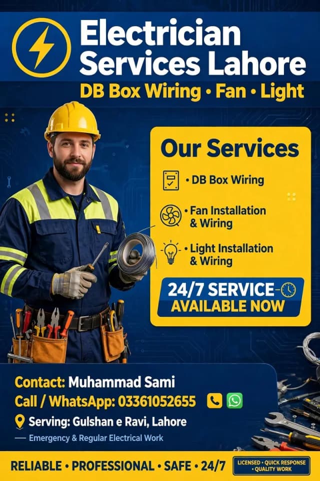 Electrician in Gulshan e Ravi - DB Box & House Wiring Service
