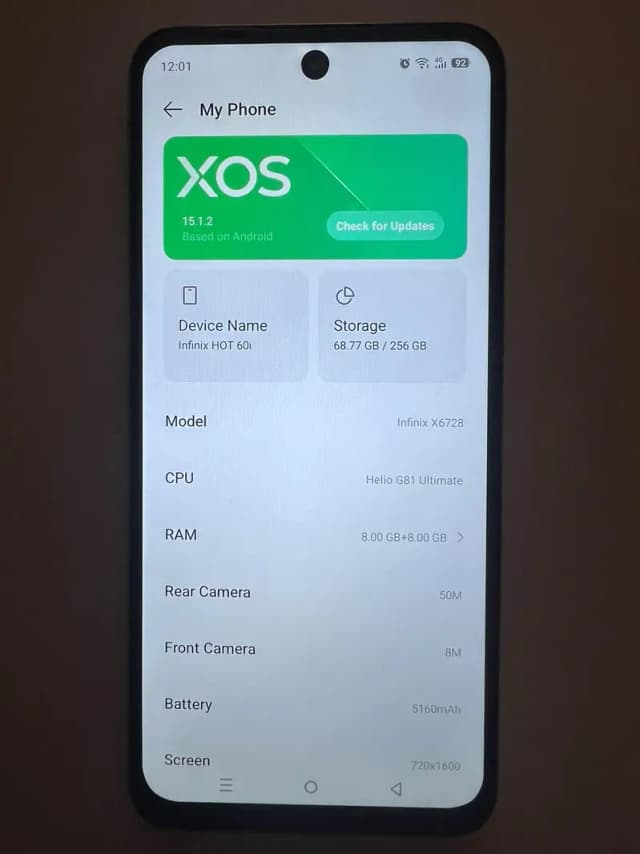 Infinix hot 60i 8/256