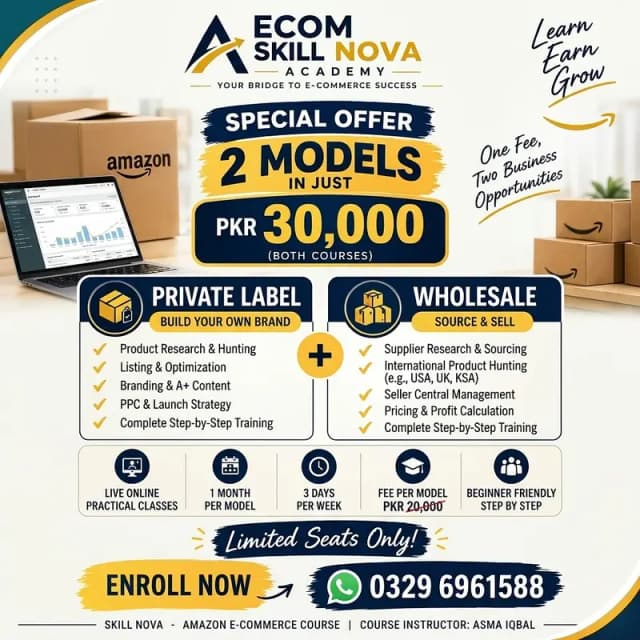 Amazon FBA Course in Pakistan | Private Label & Wholesale Training