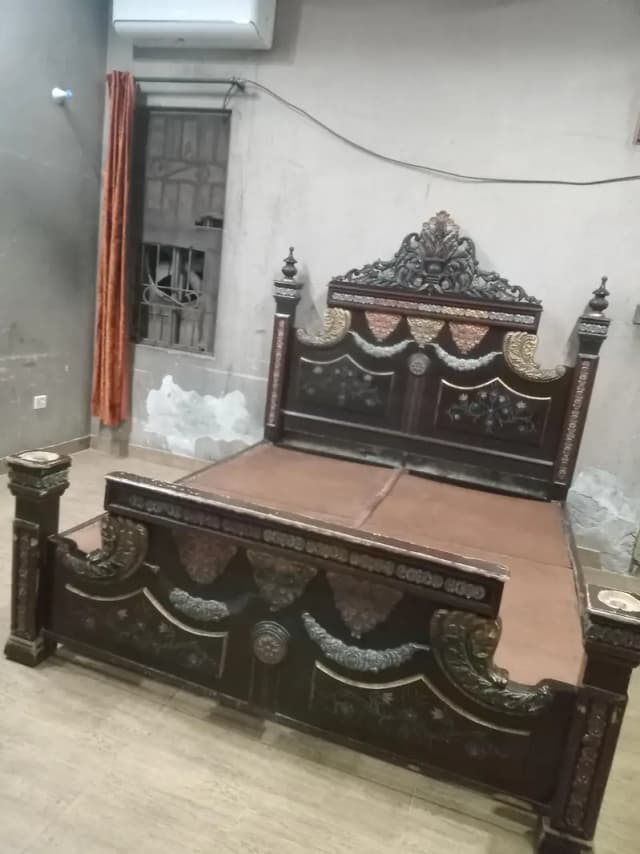 wooden bed