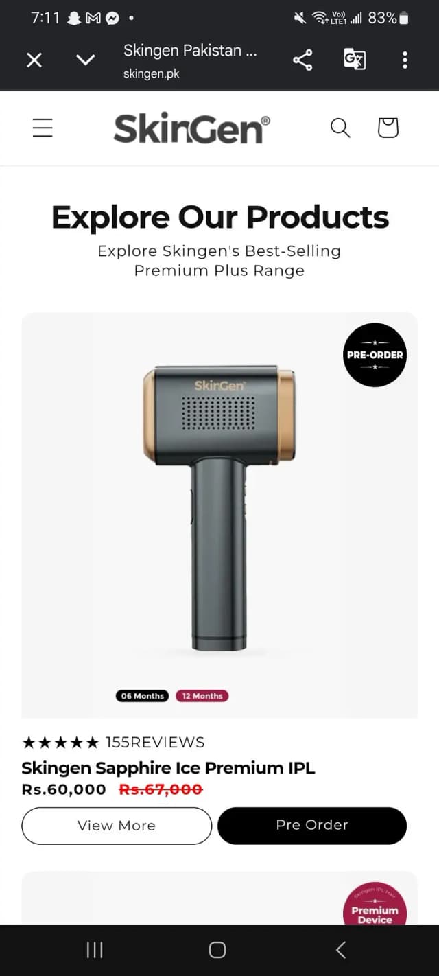 Skingen IPL Hair removal device  (orginal)
