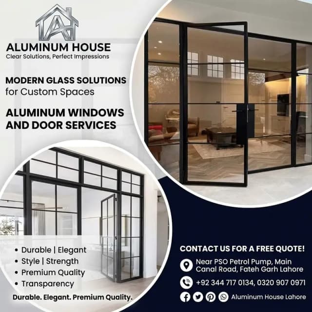 Glass Installation & Replacement, Aluminium Frame Work ,Windows & Door