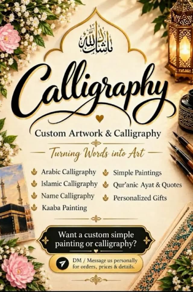 Custom Arabic Calligraphy, Name Art & simple Paintings