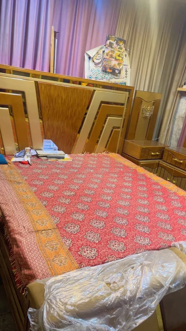 Complete Double Bed Furniture Set with Wardrobe and Dressing Table