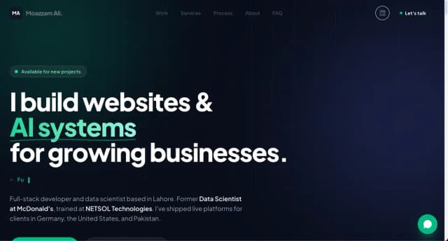 Full Stack Developer – Website, AI Chatbot, Dashboards